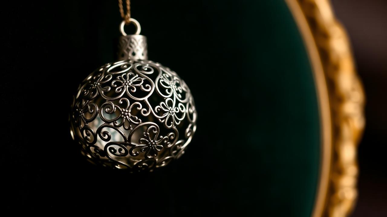 Traditionele Zeeuwse knop in filigrein zilver, macro-detail op flessengroen fluweel — sfeerbeeld, geen determinatievoorbeeld.