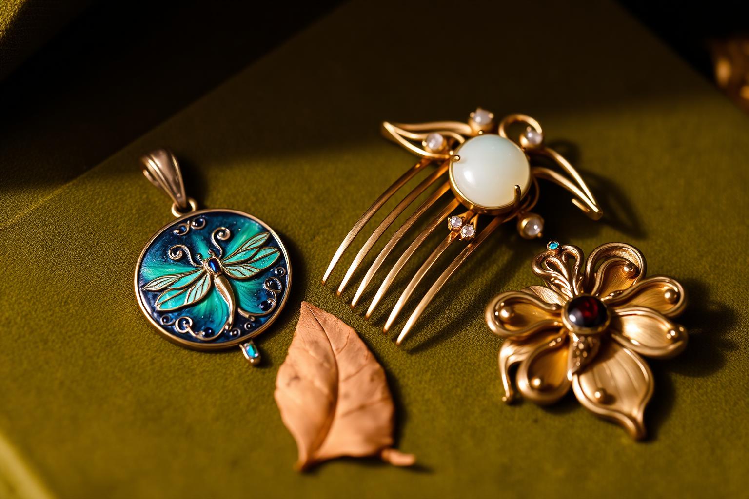 Karakteristieke art nouveau sieraden — sfeerbeeld